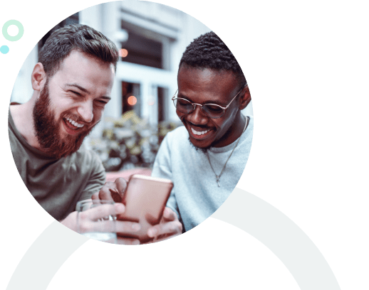 People looking into mobile