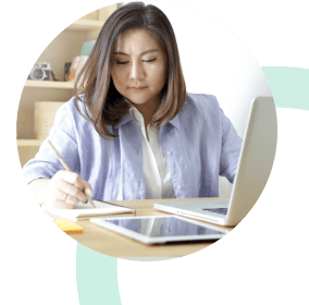 Receptionist taking notes